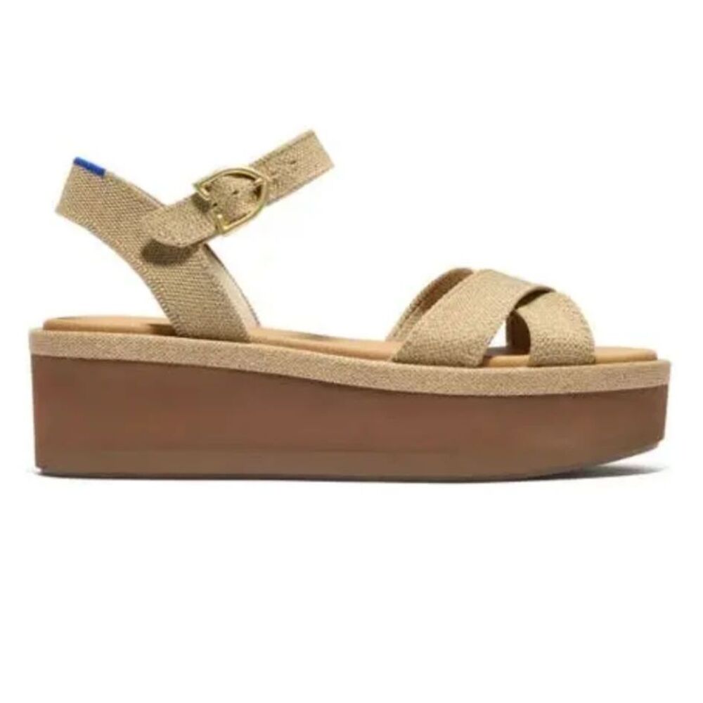 Rothy's The Criss–Cross Lightweight Wedge Sandal - Aurora Size 9.5W. NEW